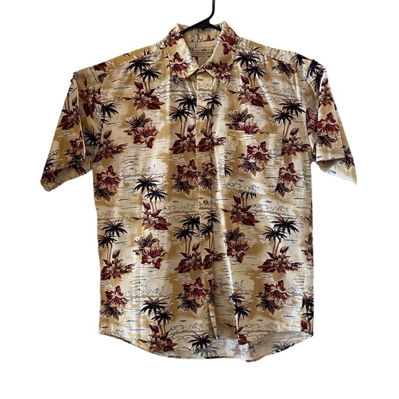 Hawaiian Novelty print Men's size Medium Natural Issue short sleeve button up - Picture 2 of 6